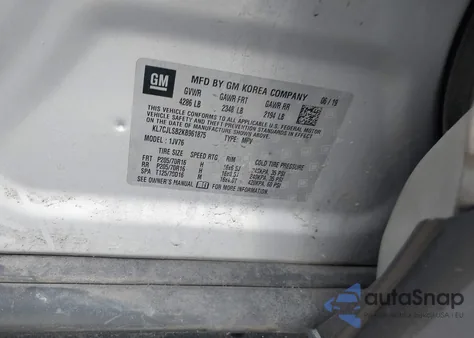 2019 Chevrolet Trax Lt z USA, uszkodzony, nr VIN KL7CJLSB2KB961875